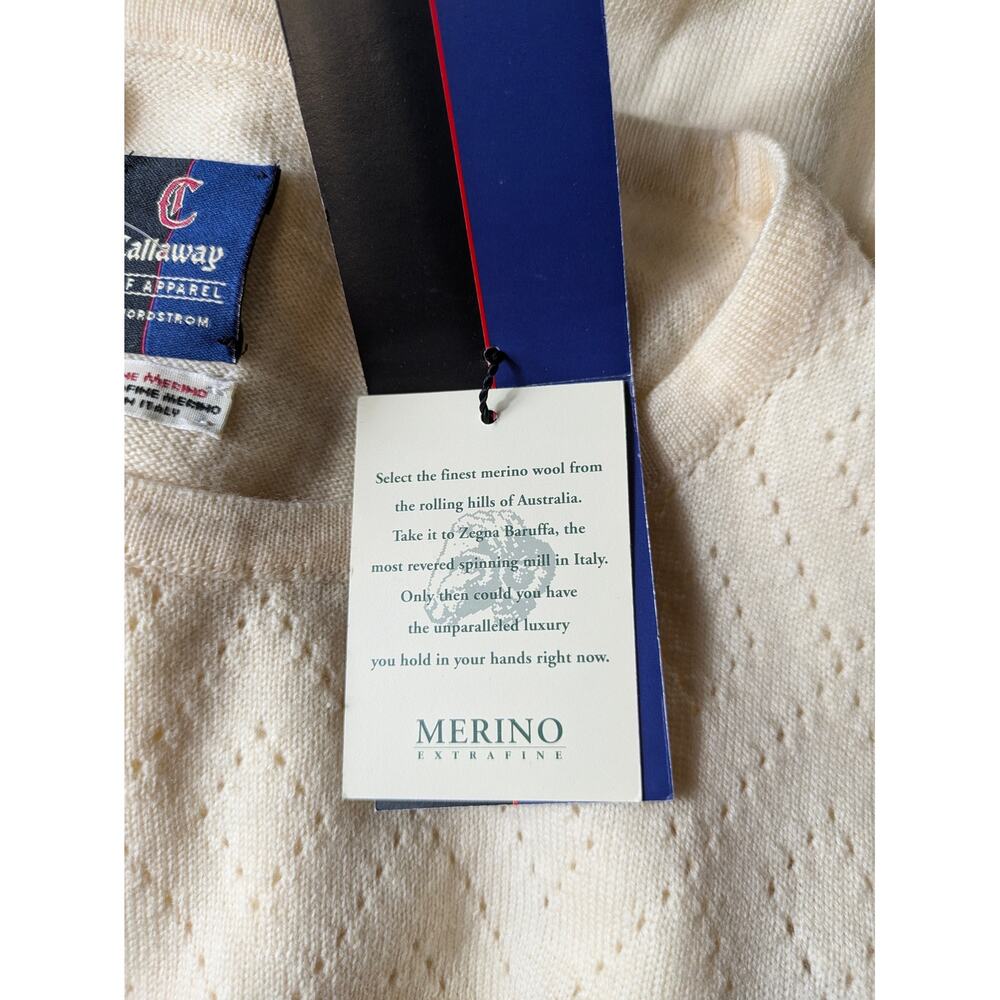 New Callaway Golf Womens M Sweater Italian Merino Wool Argyle Nordstrom Pullover - Picture 10 of 12